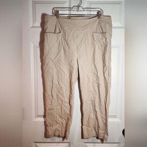Lopez DeLux Dri Stretchy Pull On Tan Cropped Pants Size 18